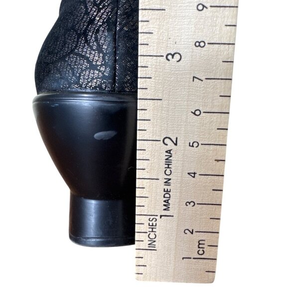 Alegria Flair Women's Black Mary Jane Wedge Metallic Pewter Floral Size 39/8.5 - Picture 13 of 13